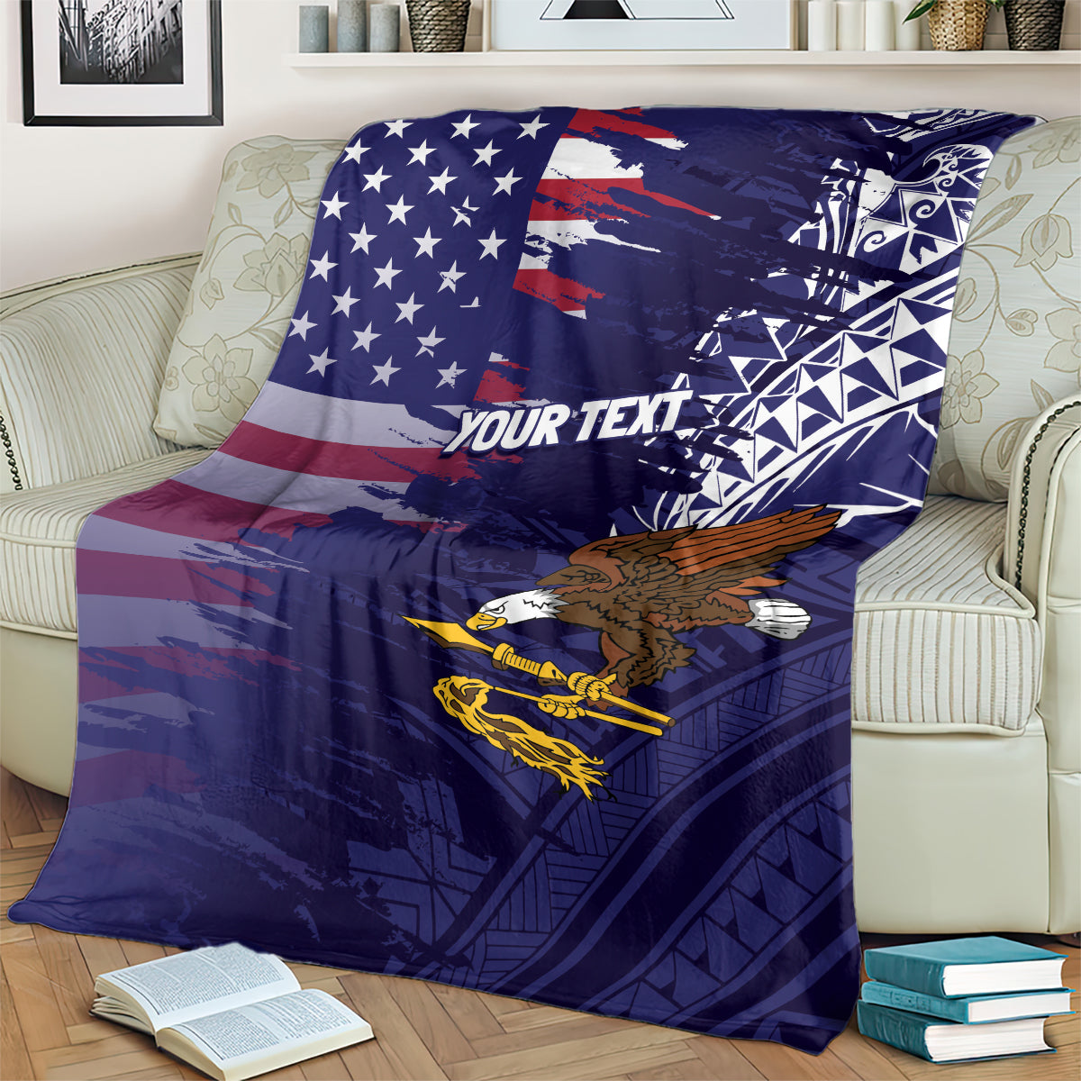 American Samoa Mix US Blanket Flag Day Grunge Style