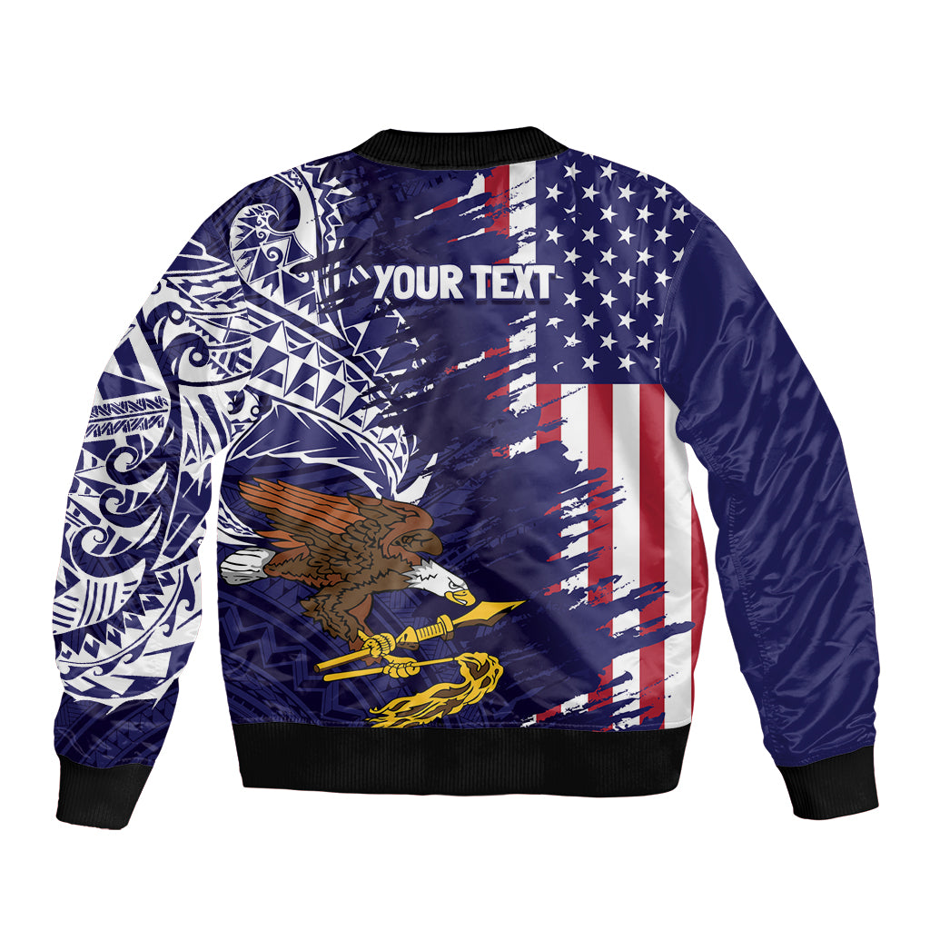 American Samoa Mix US Bomber Jacket Flag Day Grunge Style LT7 - Polynesian Pride