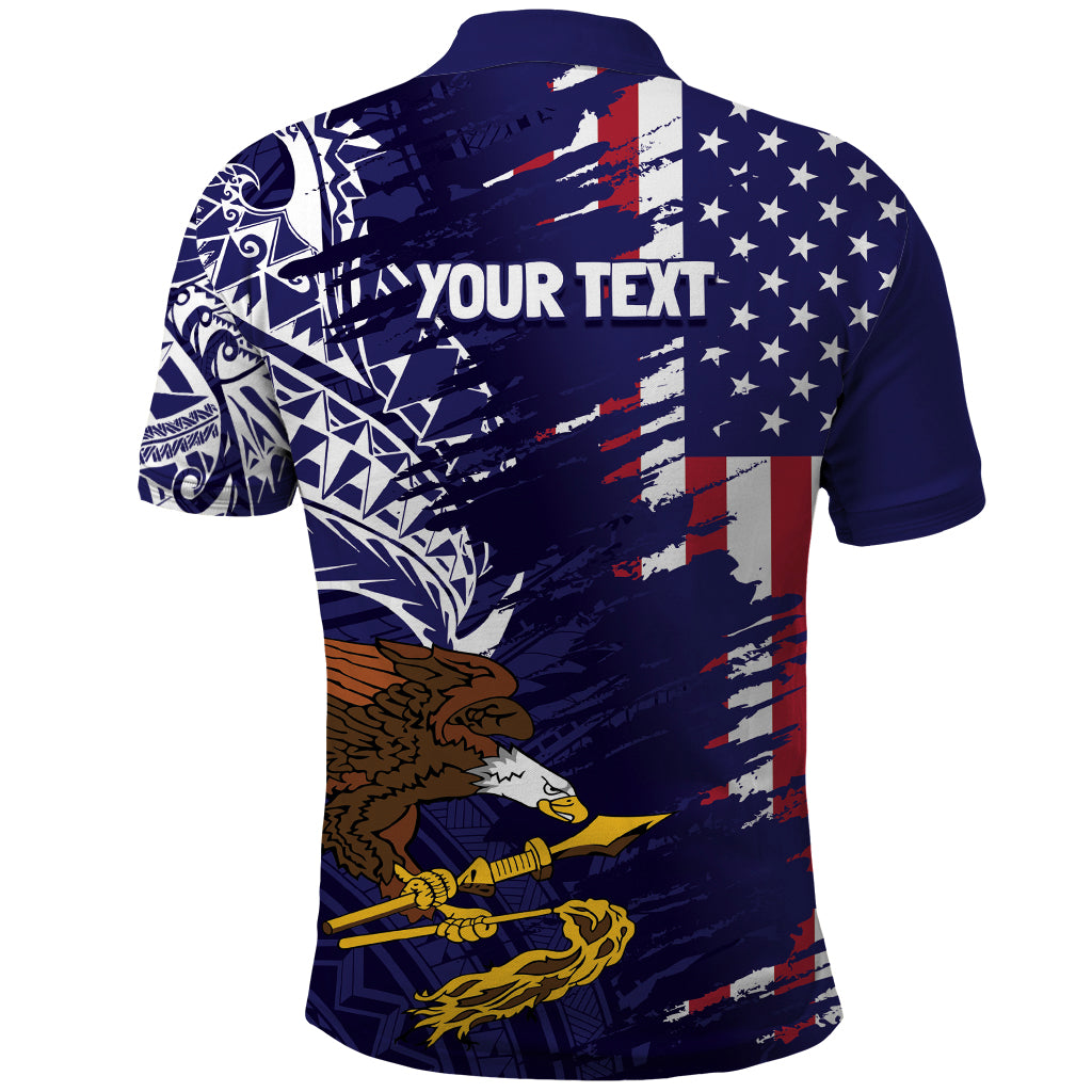 American Samoa Mix US Polo Shirt Flag Day Grunge Style LT7 - Polynesian Pride