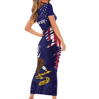 American Samoa Mix US Short Sleeve Bodycon Dress Flag Day Grunge Style LT7 - Polynesian Pride