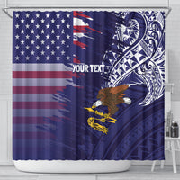 American Samoa Mix US Shower Curtain Flag Day Grunge Style