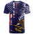 American Samoa Mix US T Shirt Flag Day Grunge Style LT7 Blue - Polynesian Pride