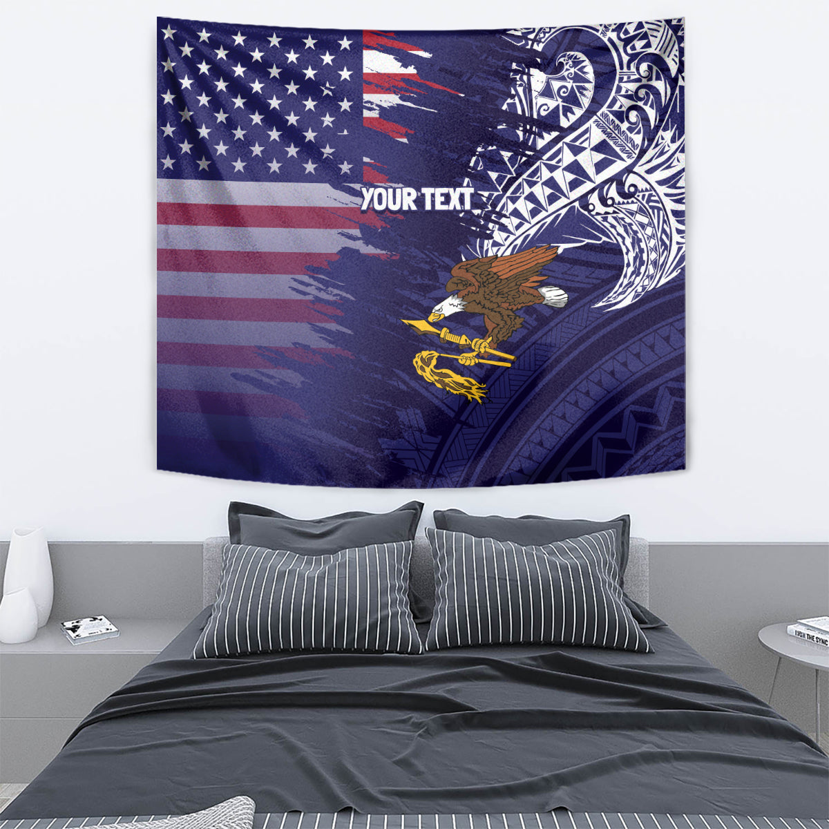 American Samoa Mix US Tapestry Flag Day Grunge Style