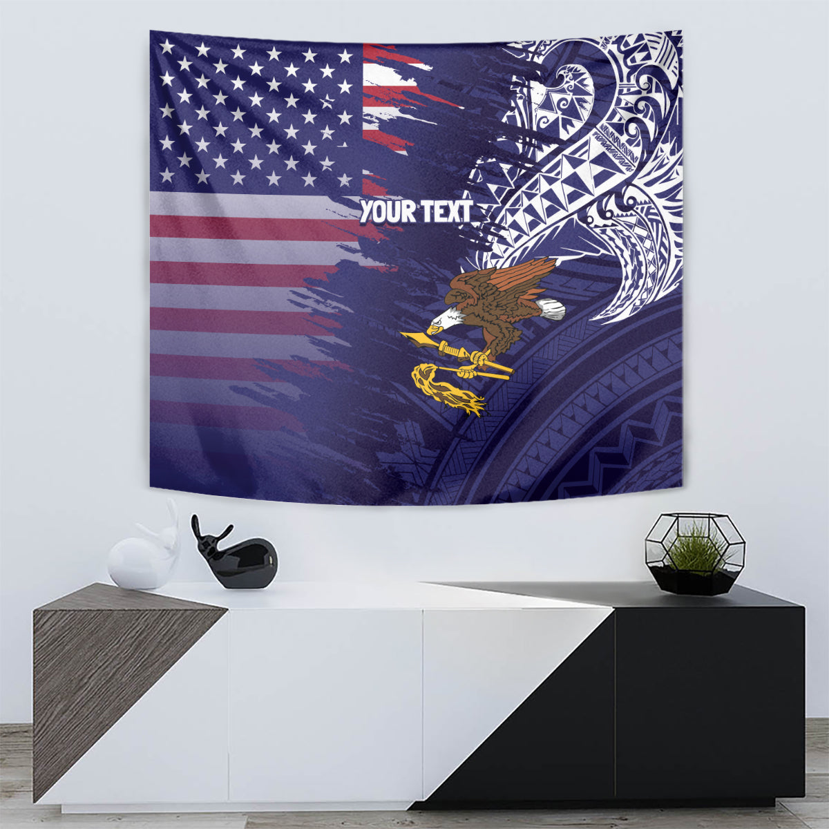American Samoa Mix US Tapestry Flag Day Grunge Style