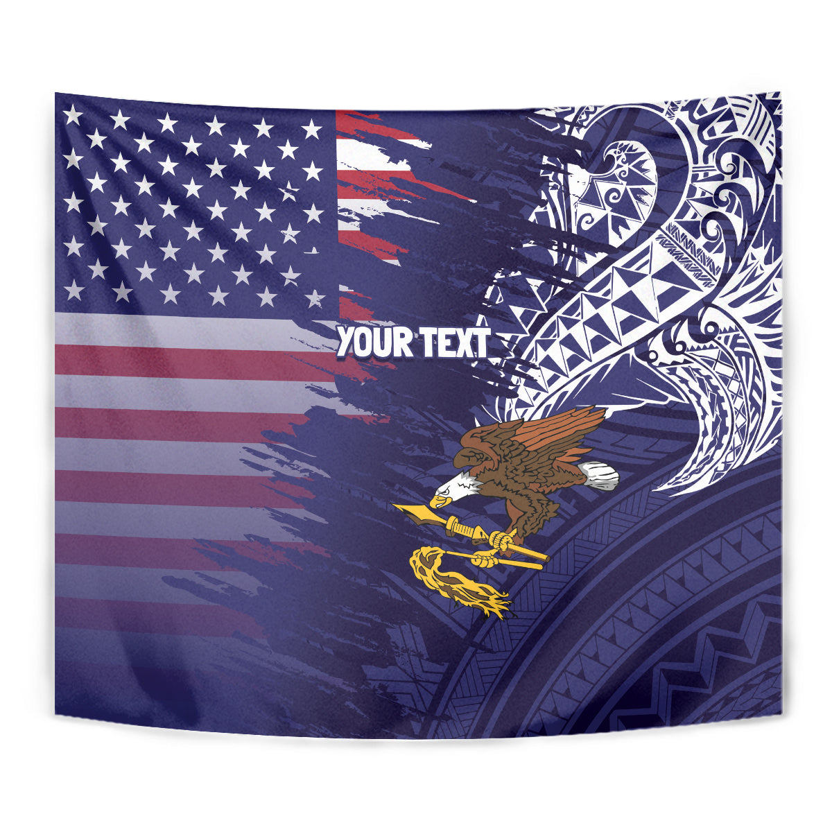American Samoa Mix US Tapestry Flag Day Grunge Style