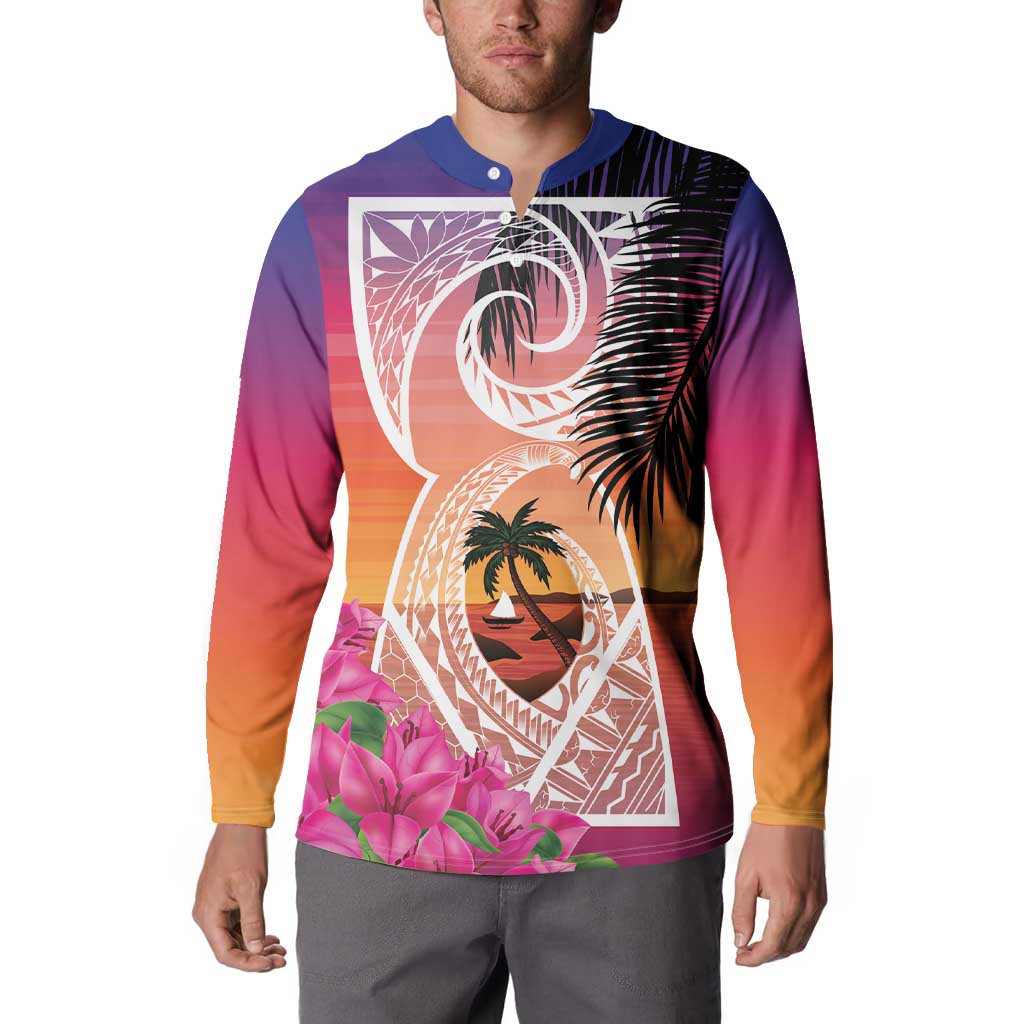Guam Chamorro Button Sweatshirt Artsy Latte Stone