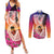 Guam Chamorro Couples Matching Summer Maxi Dress and Long Sleeve Button Shirt Artsy Latte Stone