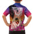 Guam Chamorro Family Matching Long Sleeve Bodycon Dress and Hawaiian Shirt Artsy Latte Stone