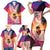 Guam Chamorro Family Matching Short Sleeve Bodycon Dress and Hawaiian Shirt Artsy Latte Stone