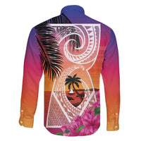 Guam Chamorro Family Matching Short Sleeve Bodycon Dress and Hawaiian Shirt Artsy Latte Stone