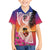 Guam Chamorro Family Matching Short Sleeve Bodycon Dress and Hawaiian Shirt Artsy Latte Stone