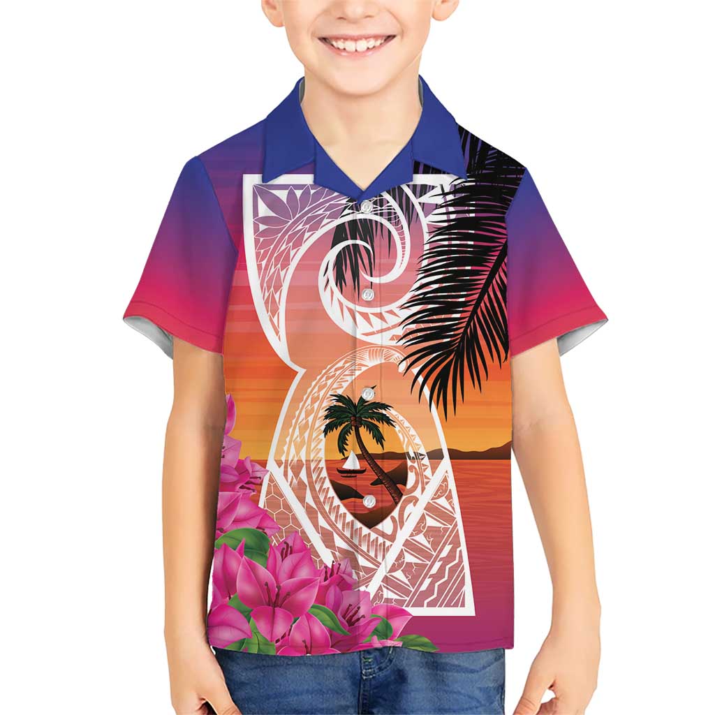 Guam Chamorro Kid Hawaiian Shirt Artsy Latte Stone