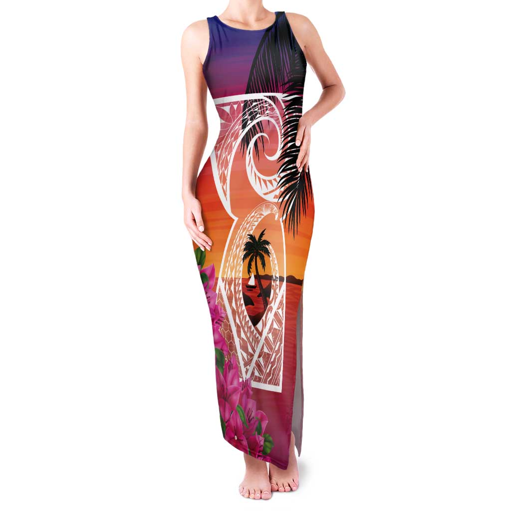 Guam Chamorro Tank Maxi Dress Artsy Latte Stone
