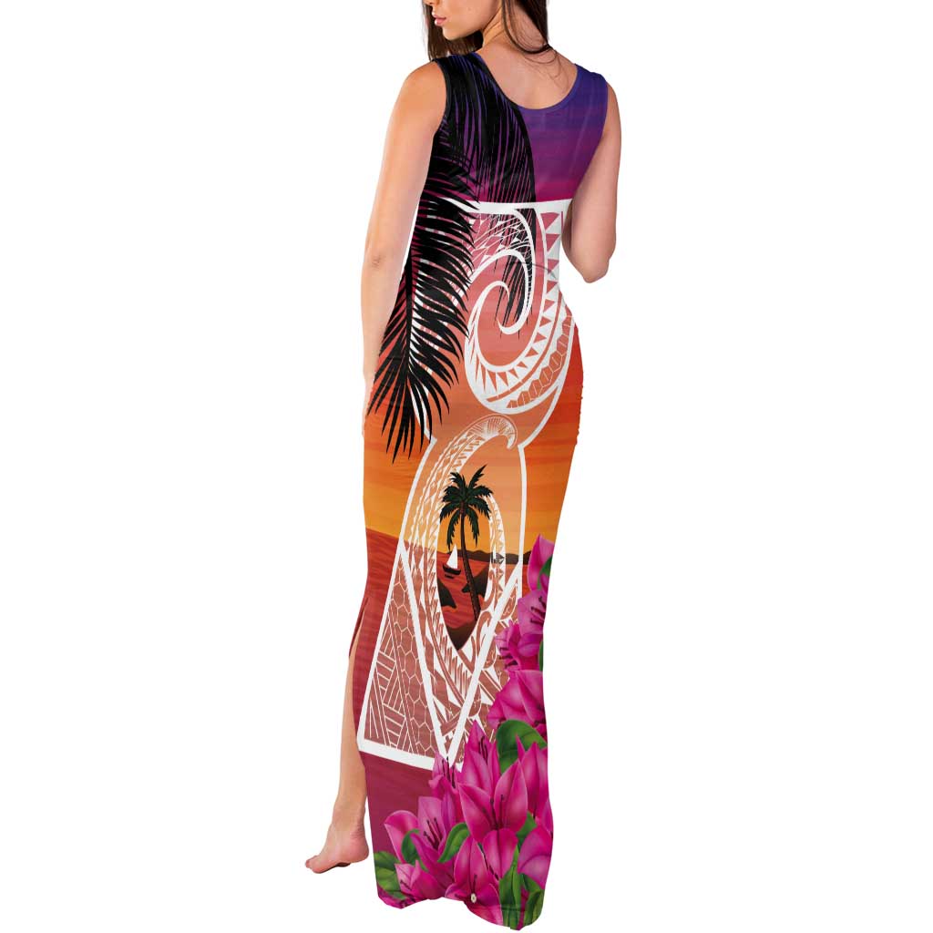 Guam Chamorro Tank Maxi Dress Artsy Latte Stone