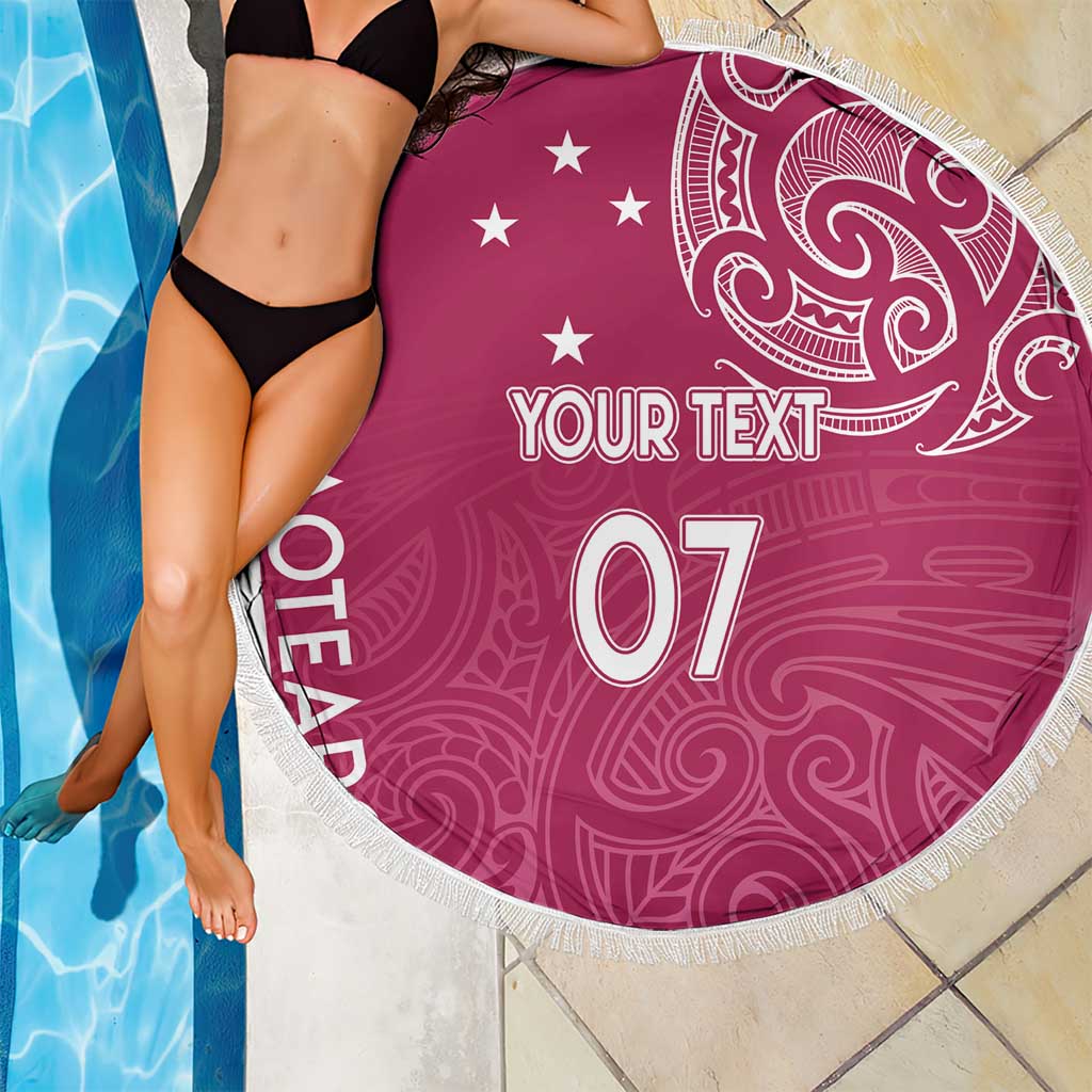 Personalised New Zealand Rugby Beach Blanket Aotearoa Champions - Pink Version