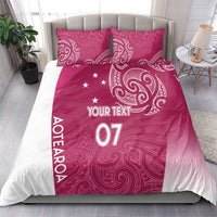 Personalised New Zealand Rugby Bedding Set Aotearoa Champions - Pink Version LT7 - Polynesian Pride