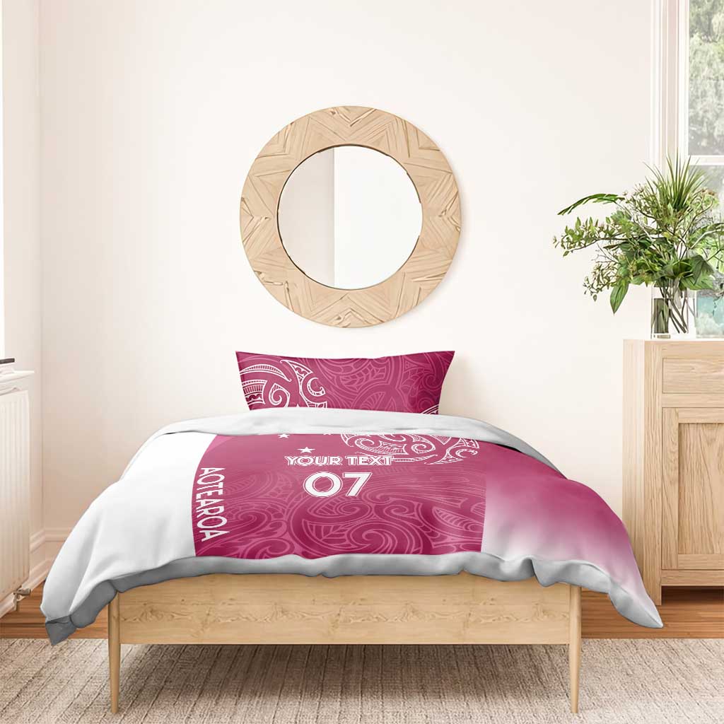 Personalised New Zealand Rugby Bedding Set Aotearoa Champions - Pink Version LT7 - Polynesian Pride