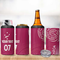 Personalised New Zealand Rugby 4 in 1 Can Cooler Tumbler Aotearoa Champions - Pink Version