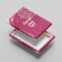 Personalised New Zealand Rugby Canvas Wall Art Aotearoa Champions - Pink Version