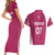 Personalised New Zealand Rugby Couples Matching Short Sleeve Bodycon Dress and Hawaiian Shirt Aotearoa Champions - Pink Version