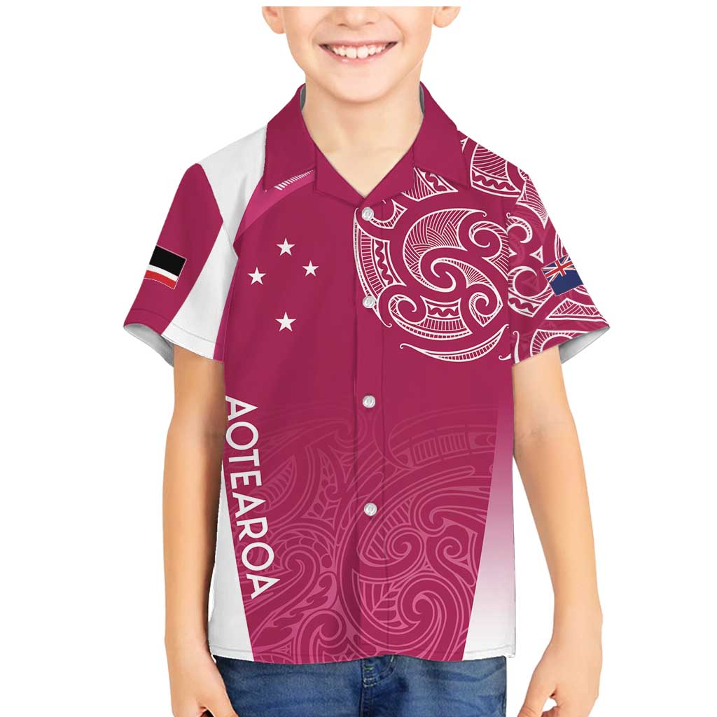 Personalised New Zealand Rugby Family Matching Mermaid Dress and Hawaiian Shirt Aotearoa Champions - Pink Version