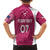 Personalised New Zealand Rugby Family Matching Off The Shoulder Long Sleeve Dress and Hawaiian Shirt Aotearoa Champions - Pink Version