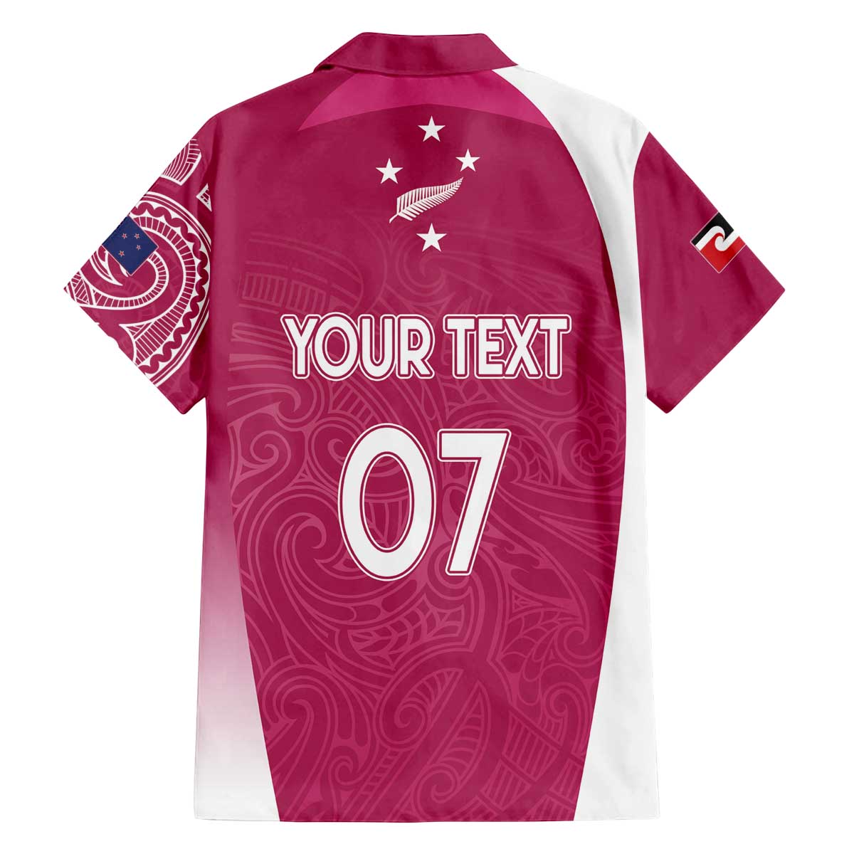 Personalised New Zealand Rugby Family Matching Off The Shoulder Long Sleeve Dress and Hawaiian Shirt Aotearoa Champions - Pink Version