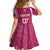 Personalised New Zealand Rugby Family Matching Off Shoulder Short Dress and Hawaiian Shirt Aotearoa Champions - Pink Version