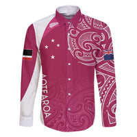 Personalised New Zealand Rugby Family Matching Short Sleeve Bodycon Dress and Hawaiian Shirt Aotearoa Champions - Pink Version