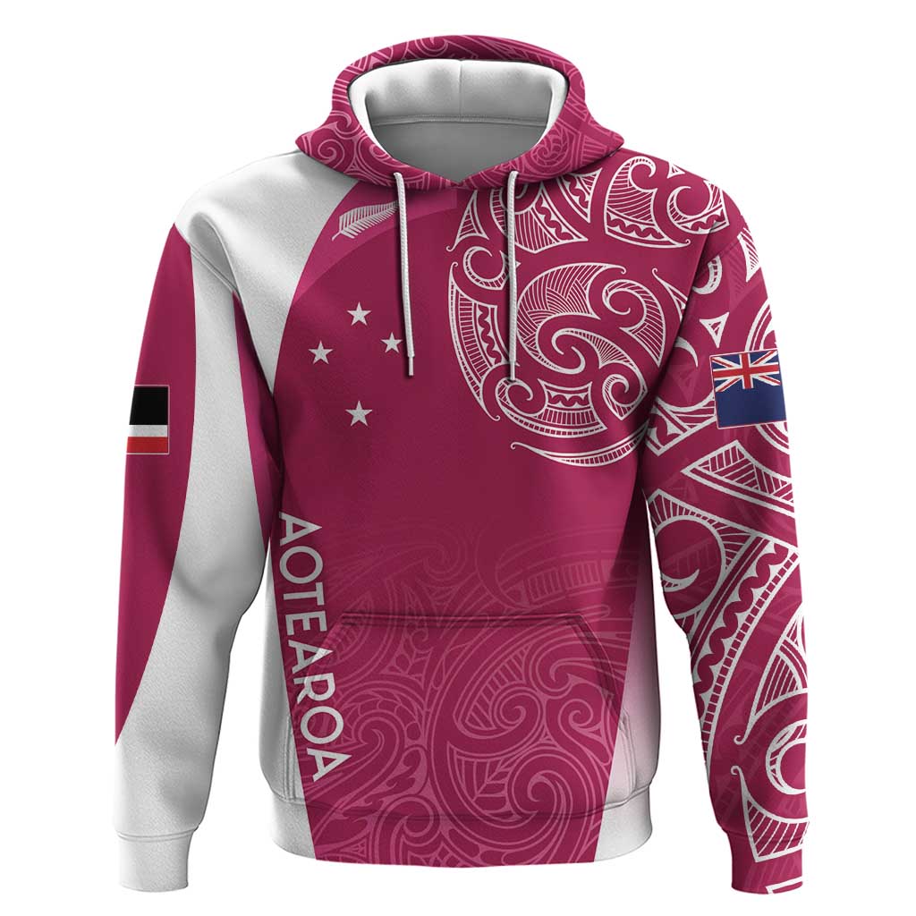 Personalised New Zealand Rugby Hoodie Aotearoa Champions - Pink Version