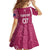 Personalised New Zealand Rugby Kid Short Sleeve Dress Aotearoa Champions - Pink Version