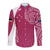 Personalised New Zealand Rugby Long Sleeve Button Shirt Aotearoa Champions - Pink Version