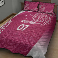 Personalised New Zealand Rugby Quilt Bed Set Aotearoa Champions - Pink Version