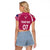 Personalised New Zealand Rugby Raglan Cropped T Shirt Aotearoa Champions - Pink Version