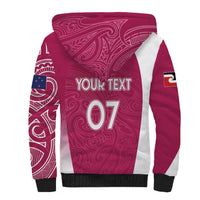 Personalised New Zealand Rugby Sherpa Hoodie Aotearoa Champions - Pink Version