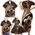 Father's Day Polynesian Pattern Family Matching Short Sleeve Bodycon Dress and Hawaiian Shirt Tropical Humpback Whale