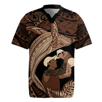Father's Day Polynesian Pattern Rugby Jersey Tropical Humpback Whale