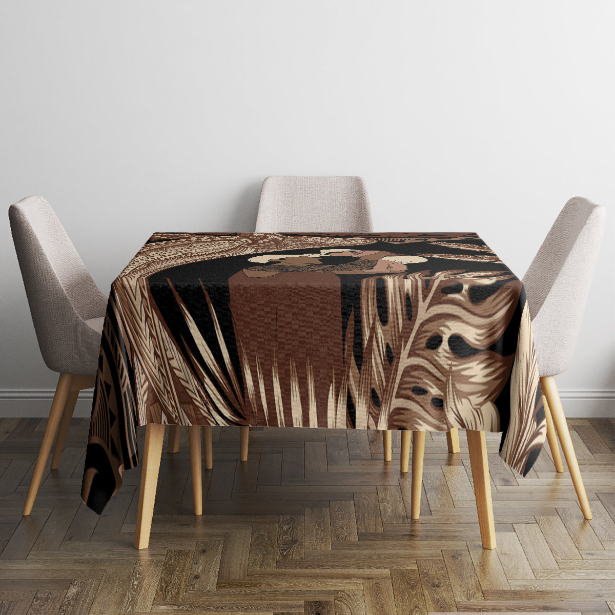 Father's Day Polynesian Pattern Tablecloth Tropical Humpback Whale