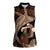 Father's Day Polynesian Pattern Women Sleeveless Polo Shirt Tropical Humpback Whale