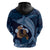 Father's Day Polynesian Pattern Hoodie Tropical Humpback Whale - Navy