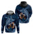 Father's Day Polynesian Pattern Hoodie Tropical Humpback Whale - Navy