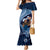 Father's Day Polynesian Pattern Mermaid Dress Tropical Humpback Whale - Navy