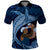 Father's Day Polynesian Pattern Polo Shirt Tropical Humpback Whale - Navy