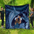 Father's Day Polynesian Pattern Quilt Tropical Humpback Whale - Navy