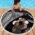 Father's Day Polynesian Pattern Beach Blanket Tropical Humpback Whale - Black