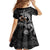 Father's Day Polynesian Pattern Family Matching Tank Maxi Dress and Hawaiian Shirt Tropical Humpback Whale - Black