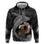 Father's Day Polynesian Pattern Hoodie Tropical Humpback Whale - Black