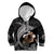 Father's Day Polynesian Pattern Kid Hoodie Tropical Humpback Whale - Black
