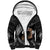 Father's Day Polynesian Pattern Sherpa Hoodie Tropical Humpback Whale - Black