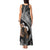 Father's Day Polynesian Pattern Tank Maxi Dress Tropical Humpback Whale - Black